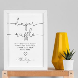 Minimalistisches Gender Babydusche-Windeln-Raffelz Poster