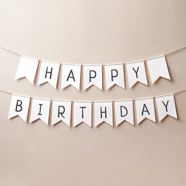 Minimalistisches Gender Neutral Happy Birthday Big Wimpelkette (Von Creator hochgeladen)