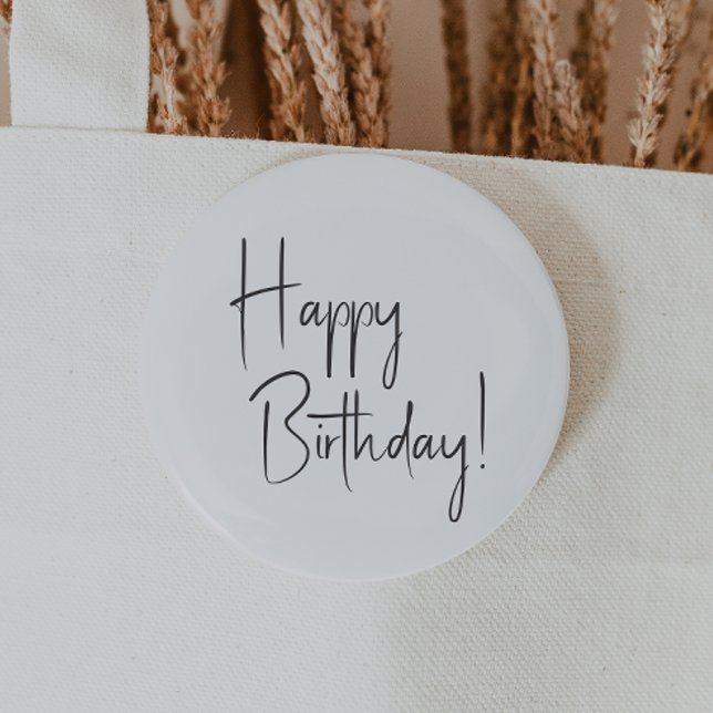 Minimalistisches Gender Neutral Happy Birthday Button (Von Creator hochgeladen)
