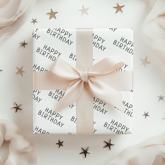 Minimalistisches Gender Neutral Happy Birthday Geschenkpapier Set (Von Creator hochgeladen)