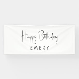 Minimalistisches Gender Neutral Happy Birthday mit Banner