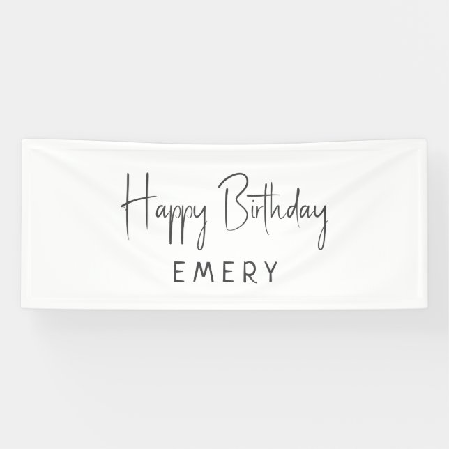 Minimalistisches Gender Neutral Happy Birthday mit Banner (Horizontal)