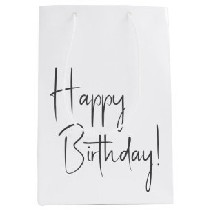Minimalistisches Gender Neutral Happy Birthday Mittlere Geschenktüte