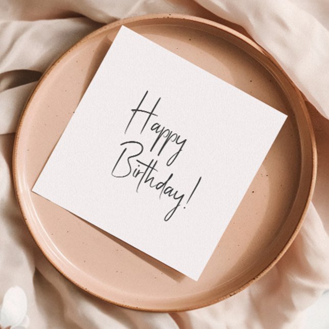 Minimalistisches Gender Neutral Happy Birthday Serviette (Von Creator hochgeladen)