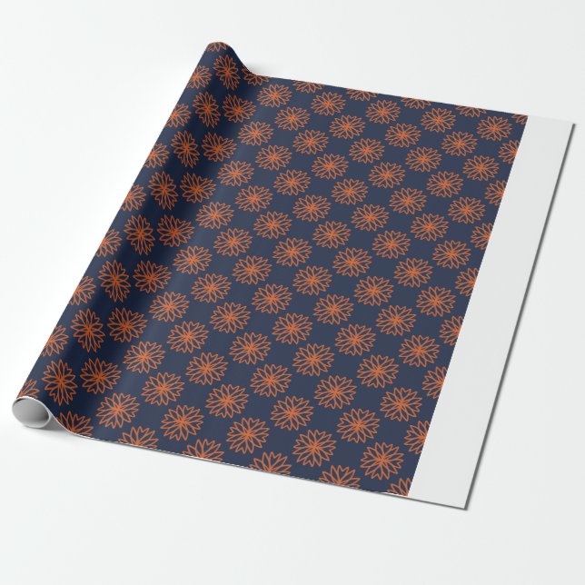 Minimalistisches geometrisches Blumenmuster Geschenkpapier (Ungerollt)