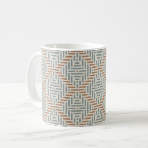 Minimalistisches geometrisches Braun und Blau Kaffeetasse