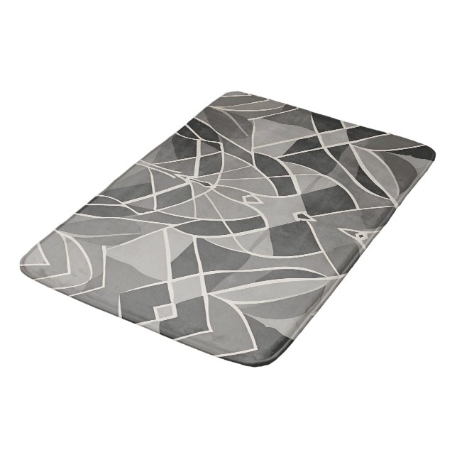 Minimalistisches geometrisches Elegant Badematte (Schrägansicht)
