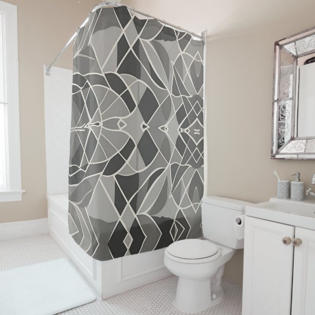 Minimalistisches geometrisches Elegant Duschvorhang (Beispiel)