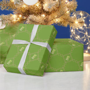 Minimalistisches geometrisches Matcha-Latte-Tasse Geschenkpapier