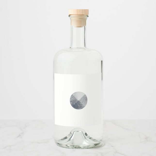 Minimalistisches geometrisches Moon Alkoholflaschenetikett (Vorderseite)