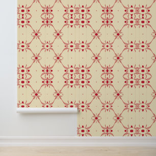 Minimalistisches geometrisches Muster in Rot und B Tapete