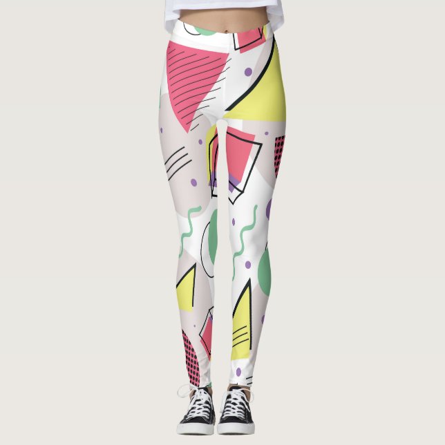 Minimalistisches geometrisches Muster Leggings (Vorderseite)