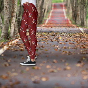 Minimalistisches geometrisches rotes blaues Muster Leggings