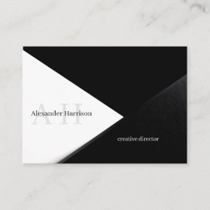 Minimalistisches geometrisches Schwarz-Weiß-Design Telefonnummerkarte