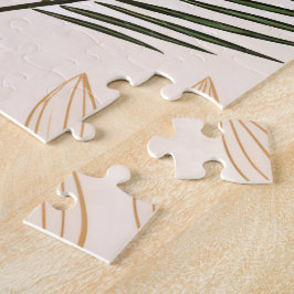 Minimalistisches geometrisches und botanisches Puz Puzzle