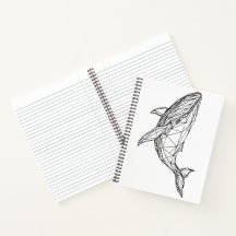 Minimalistisches geometrisches Wal-Notizbuch