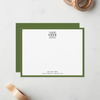 Minimalistisches Geschäftslogo Firmenkontakt Olive Mitteilungskarte