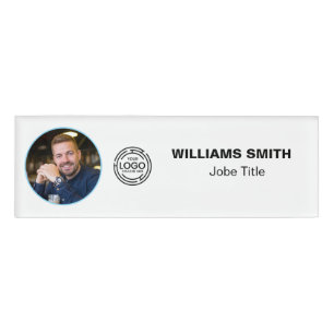 Minimalistisches Geschäftslogo Foto Name Namenschild
