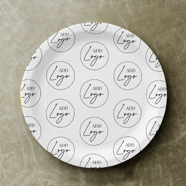 Minimalistisches Geschäftslogo-Muster personalisie Pappteller (Von Creator hochgeladen)