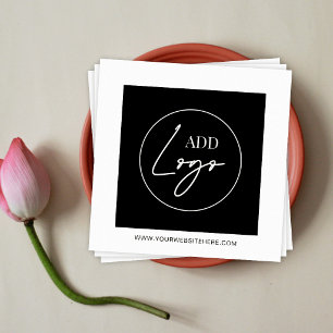 Minimalistisches Geschäftslogo Schwarz-Weiß Corpor Serviette