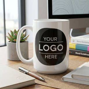 Minimalistisches Geschäftslogo Schwarzes Kreisdesi Kaffeetasse
