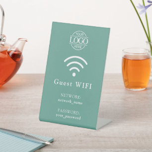 Minimalistisches Geschäftslogo WLAN-Passwort & Net Sockelschild