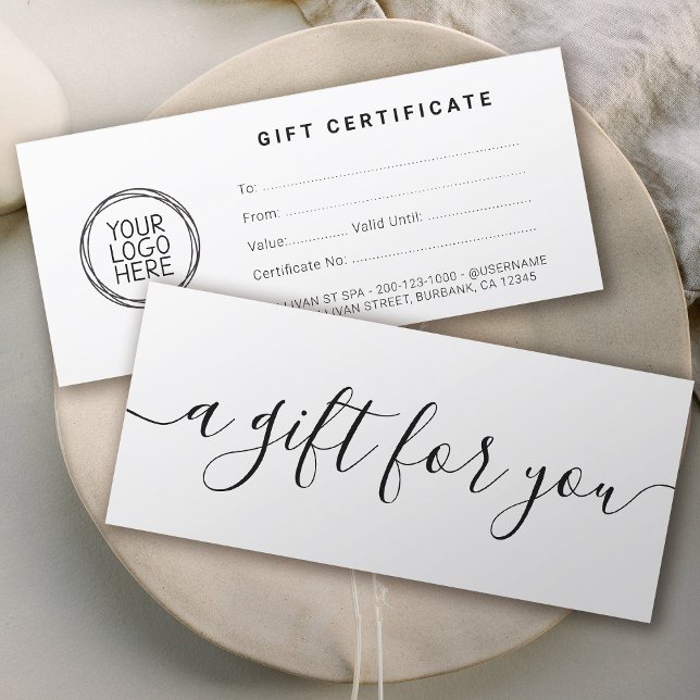 Minimalistisches Geschäftszertifikat mit Logo (Von Creator hochgeladen)