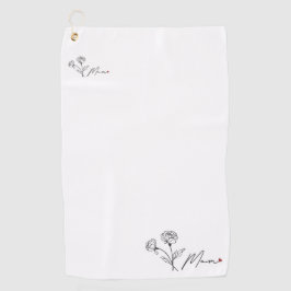 Minimalistisches Geschenk für florale Mama Golfhandtuch