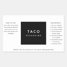 Minimalistisches Geschenketikett mit schwarzen und Rechteckiger Aufkleber