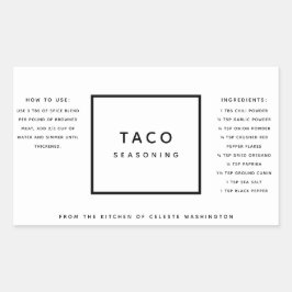 Minimalistisches Geschenketikett mit schwarzen und Rechteckiger Aufkleber