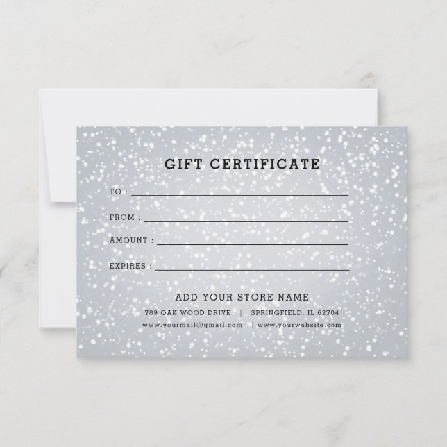 Minimalistisches Geschenkzertifikat mit Logo (Vorderseite)