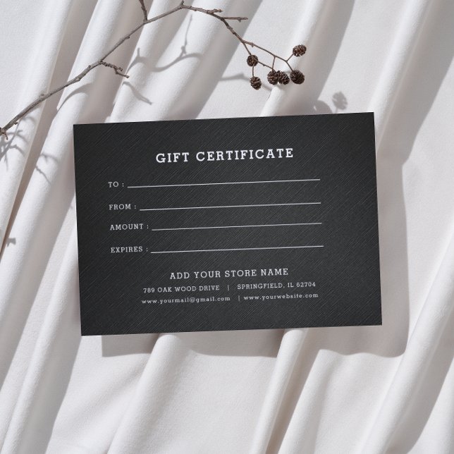Minimalistisches Geschenkzertifikat mit Logo (Von Creator hochgeladen)