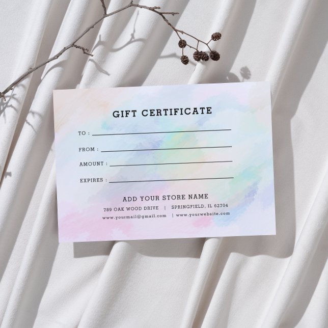 Minimalistisches Geschenkzertifikat mit Logo (Von Creator hochgeladen)