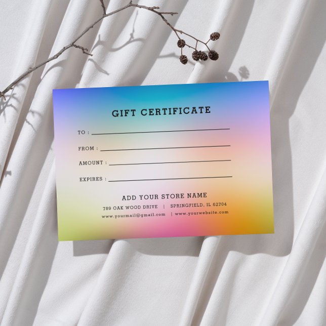 Minimalistisches Geschenkzertifikat mit Logo (Von Creator hochgeladen)