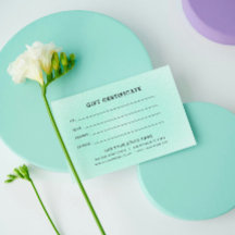 Minimalistisches Geschenkzertifikat mit Logo