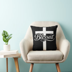 Minimalistisches gesegnetes Kreuz christlicher Gla Kissen