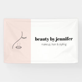Minimalistisches Gesicht Beauty Logo Makeust Künst Banner