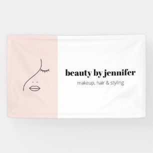 Minimalistisches Gesicht Beauty Logo Makeust Künst Banner