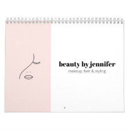 Minimalistisches Gesicht Beauty Logo Makeust Künst Kalender