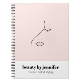 Minimalistisches Gesicht Beauty Logo Makeust Künst Notizblock