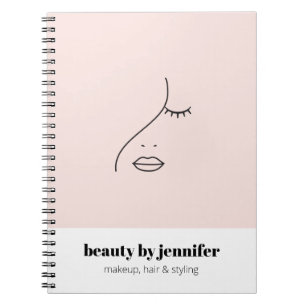 Minimalistisches Gesicht Beauty Logo Makeust Künst Notizblock