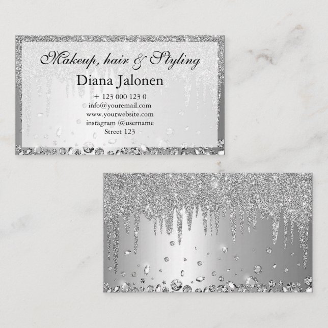 Minimalistisches Gesicht Beauty Logo Makeust Künst Visitenkarte (Vorne/Hinten)