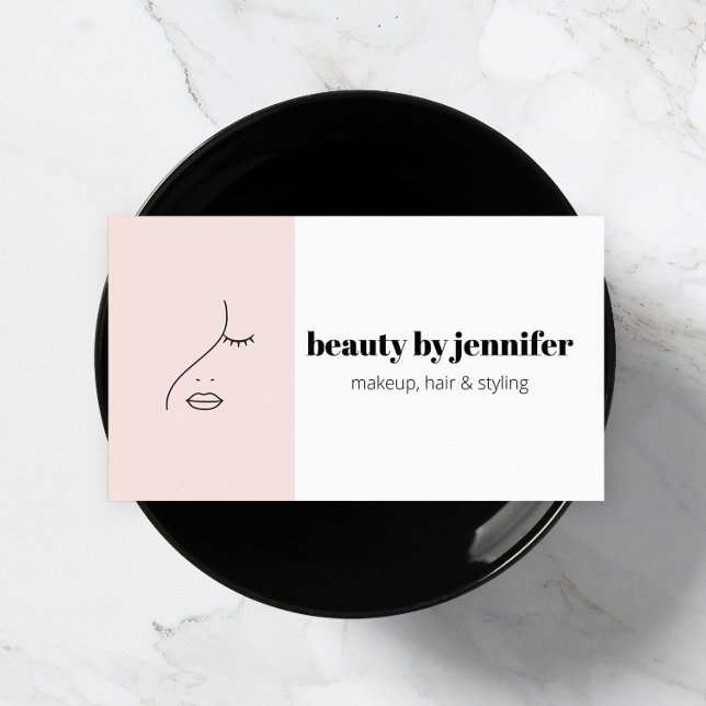 Minimalistisches Gesicht Beauty Logo Makeust Künst Visitenkarte (Von Creator hochgeladen)
