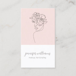 Minimalistisches Gesicht Beauty Logo Makeust Künst Visitenkarte