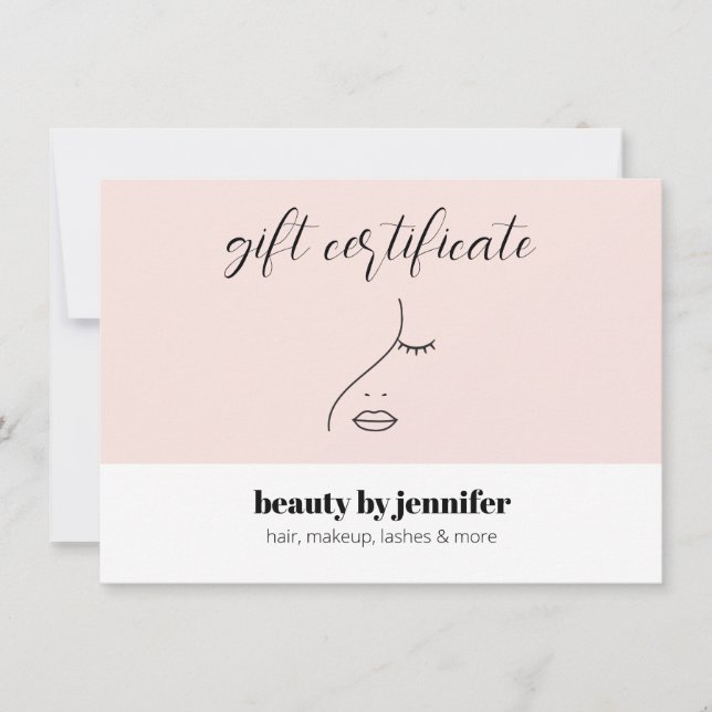 Minimalistisches Gesicht Beauty Logo Rosa Geschenk (Vorderseite)
