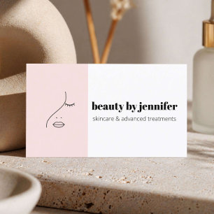 Minimalistisches Gesicht-Logo Esthetikerin Blassro Visitenkarte