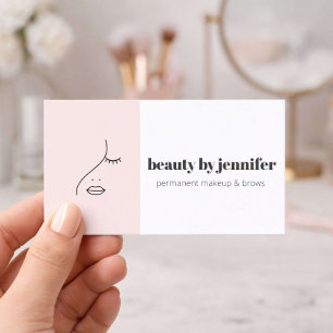 Minimalistisches Gesicht-Logo Permanent-Make-up-Kü Visitenkarte