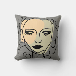 Minimalistisches Gesicht mit leiser Reflektion Kissen