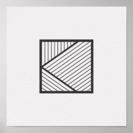Minimalistisches gestreiftes, schwarzes und weißes poster