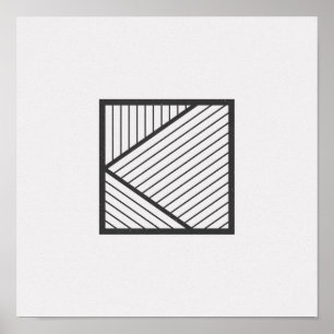 Minimalistisches gestreiftes, schwarzes und weißes poster